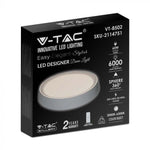 60W(6000Lm) LED V-TAC design rund kupolarmatur med fjärrkontroll, IP20, vit, dimbar, 3/1