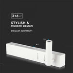 3W+6W(680Lm) LED-hotellarmatur, IP20, V-TAC, vit, varmvit 3000K