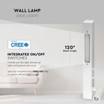 3W+6W(680Lm) LED-hotellarmatur, IP20, V-TAC, vit, varmvit 3000K