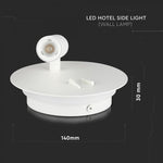 3W+6W(680Lm) LED viesnīcu gaismeklis, IP20, V-TAC, balts, silti balta gaisma 3000K