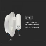 3W+6W(680Lm) LED viesnīcu gaismeklis, IP20, V-TAC, balts, silti balta gaisma 3000K