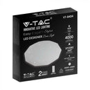 40W(4000Lm)  LED V-TAC dizaina apaļš kupola gaismeklis ar tālvadības pulti, IP20, balts, dimmējams, 3/1