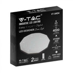 40W(4000Lm) LED V-TAC design rund kupolarmatur med fjärrkontroll, IP20, vit, dimbar, 3/1