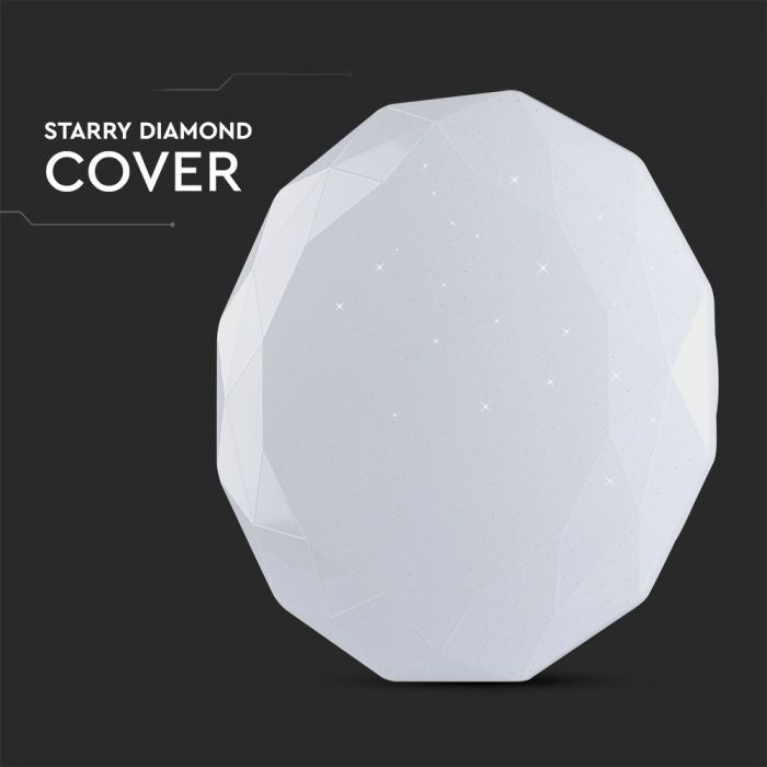 40W(4000Lm)  LED V-TAC dizaina apaļš kupola gaismeklis ar tālvadības pulti, IP20, balts, dimmējams, 3/1