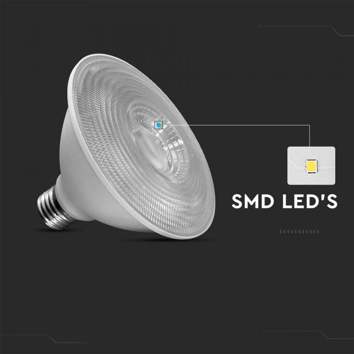 E27 11W(800Lm) LED-pirn, V-TAC SAMSUNG, PAR30, IP20, 5 aastat garantiid, 6500K jaheda valge valgus