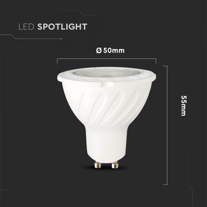 GU10 6W(445Lm) LED Spuldze, V-TAC SAMSUNG, IP20, silti balta gaisma 3000K