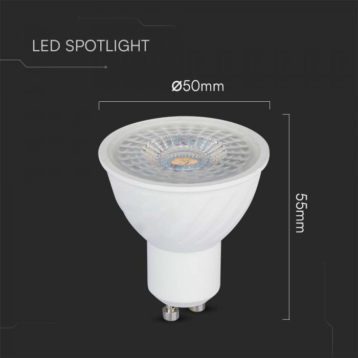 GU10 6W(445Lm) LED-lampa, V-TAC SAMSUNG, 5 års garanti, IP20, kallvit 6500K