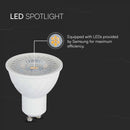 GU10 6W(445Lm) LED-lampa, V-TAC SAMSUNG, 5 års garanti, IP20, kallvit 6500K