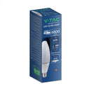 60W(6500Lm) LED olīvas formas spuldze, V-TAC VT-260, SMD-CREE, 108Lm/W, IP20, balta, E40, 102x320mm, 300°, 6 gadu garantija, auksti balta gaisma 6500K