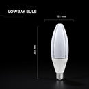 60W(6500Lm) LED olīvas formas spuldze, V-TAC VT-260, SMD-CREE, 108Lm/W, IP20, balta, E40, 102x320mm, 300°, 6 gadu garantija, auksti balta gaisma 6500K