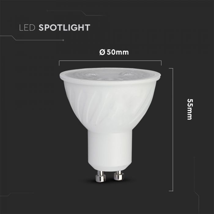 GU10 6W(445Lm) LED Spuldze, V-TAC SAMSUNG, IP20, neitrāli balta gaisma 4000K