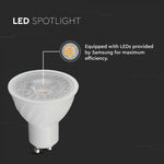GU10 6W(445Lm) LED Spuldze, V-TAC SAMSUNG, IP20, neitrāli balta gaisma 4000K