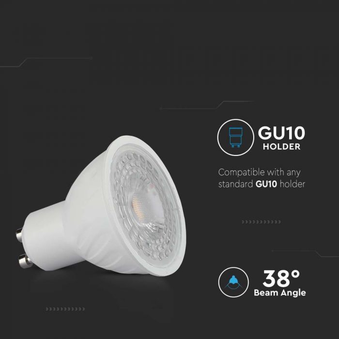 GU10 6W(445Lm) LED Bulb, V-TAC SAMSUNG, IP20, neutral white light 4000K