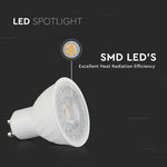 GU10 6W(445Lm) LED Spuldze, V-TAC, IP20, neitrāli balta gaisma 4000K