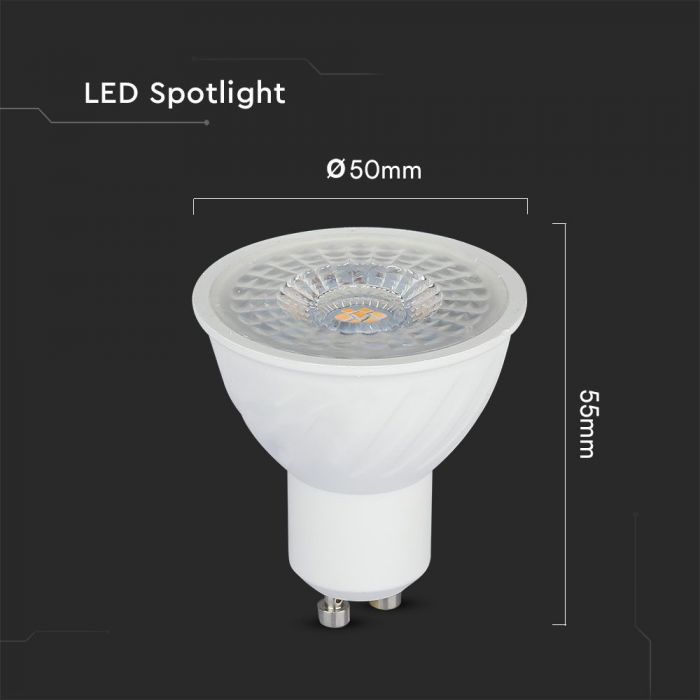 GU10 6W (445Lm) LED-lampa, V-TAC SAMSUNG, IP20, 5 års garanti, 6500K kallvitt ljus
