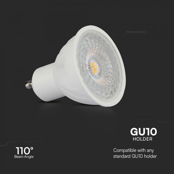GU10 6W (445Lm) LED-lampa, V-TAC SAMSUNG, IP20, 5 års garanti, 6500K kallvitt ljus