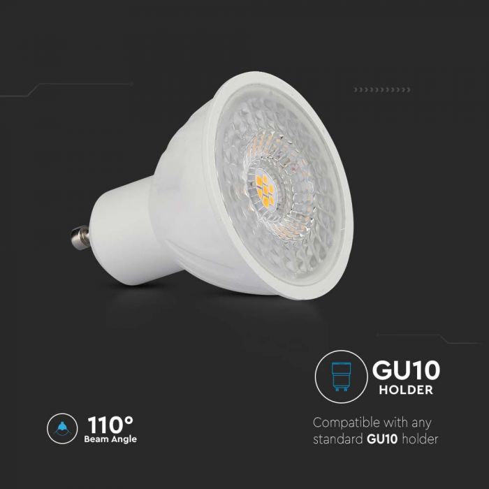 GU10 6W (445Lm) LED-lambid. IP20, V-TAC SAMSUNG, 5 aastat garantiid, soe valge valgus 3000K