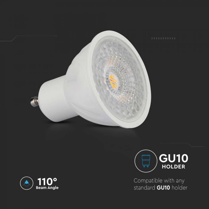 GU10 6W(445Lm) LED Spuldze. IP20, V-TAC SAMSUNG, garantija 5 gadi, silti balta gaisma 3000K