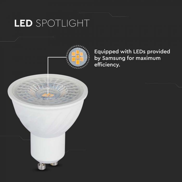GU10 6W(445Lm) LED-lambi, V-TAC SAMSUNG, IP20, neutraalne valge 4000K