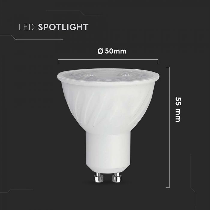 GU10 6W(445Lm) LED Bulb, V-TAC, IP20, cool white 6500K