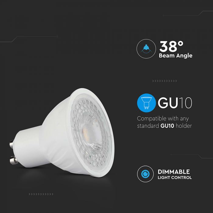 GU10 6W(445Lm) LED Spuldze, V-TAC, IP20, auksti balta gaisma 6500K