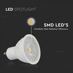 GU10 6W(445Lm) LED Spuldze, V-TAC, IP20, dimmējama, silti balta gaisma 3000K