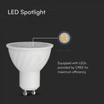 GU10 6W(445Lm) LED spuldze, dimmējama, 38°, V-TAC, CREE LED, IP20, silti balta gaisma 3000K