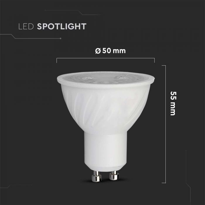 GU10 6W(445Lm) LED Spuldze, V-TAC SAMSUNG, garantija 5 gadi, IP20, neitrāli balta gaisma 4000K