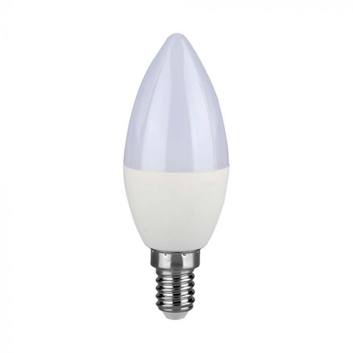 E14 5.5W(470Lm) LED Spuldze, sveces forma, V-TAC SAMSUNG, IP20, dimmējama, silti balta gaisma 3000K