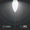 E14 5,5W(470Lm) LED-lampa, ljusformad, V-TAC SAMSUNG, IP20, dimbar, varmvitt ljus 3000K