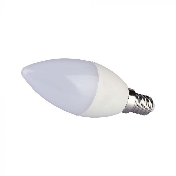 E14 5.5W(470Lm) LED Spuldze, sveces forma, V-TAC SAMSUNG, IP20, dimmējama, silti balta gaisma 3000K