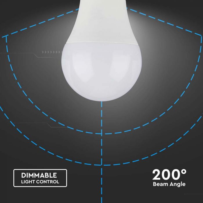 E27 11W(1055Lm) V-TAC SAMSUNG LED-lampa, A60, IP20, dimbar, neutralvit 4000K