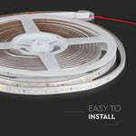 Cena par 5m_5W/m(420Lm/m) LED Lente, 12V, IP65 ūdensdroša, auksti balta gaisma 6500K