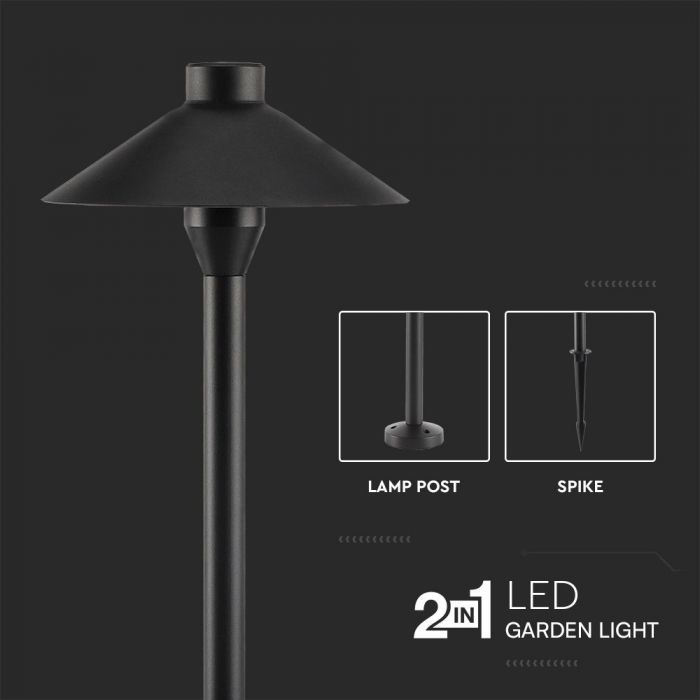 7W(Lm) LED underground vertical garden luminaire, V-TAC SAMSUNG, IP65, black, warm white light 3000K