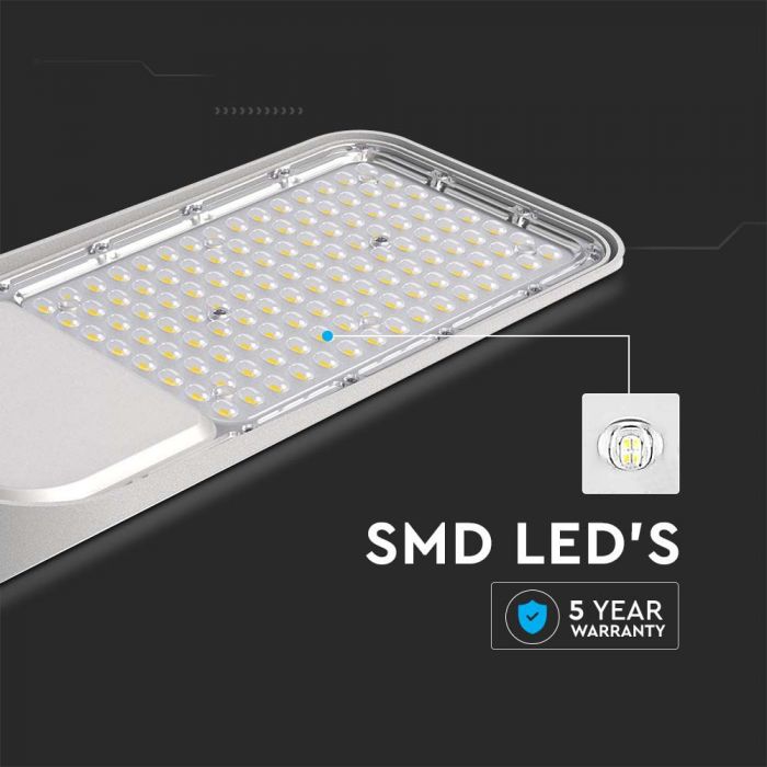 100W(11480Lm) LED ielu laterna, V-TAC SAMSUNG, IP65, pelēka, neitrāli balta gaisma 4000K
