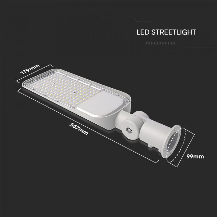 150W(17220Lm) LED gatlykta, V-TAC SAMSUNG, IP65, grå, 5 års garanti, neutralvit 4000K