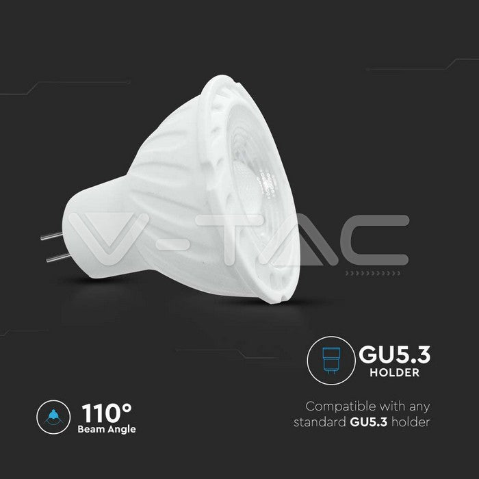 GU5.3 6.5W(455Lm) LED Bulb MR16, V-TAC SAMSUNG, warranty 5 years, IP20, neutral white light 4000K
