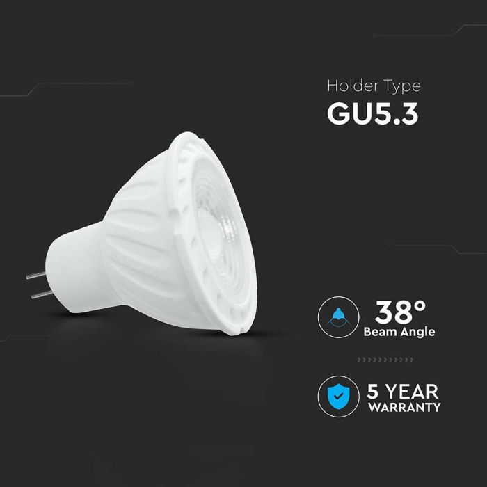 GU5.3 6W(455Lm) LED Spuldze MR16, V-TAC SAMSUNG, garantija 5 gadi, IP20, neitrāli balta gaisma 4000K
