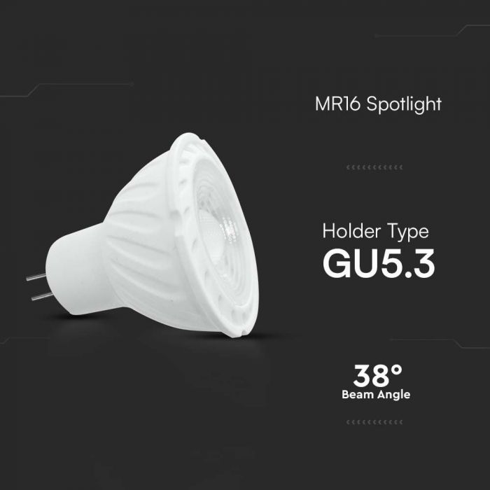 GU5.3 6W (455Lm) V-TAC SAMSUNG glödlampa, IP20, MR16, 38'D, kallvit 6500K