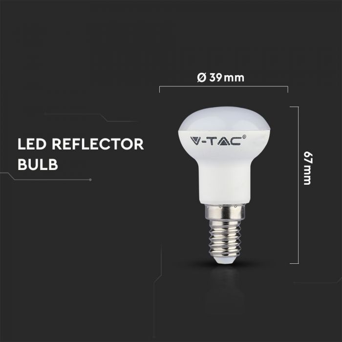 E14 2.9W(250Lm) LED Spuldze, V-TAC SAMSUNG, IP20, R39, garantija 5 gadi, silti balta gaisma 3000K