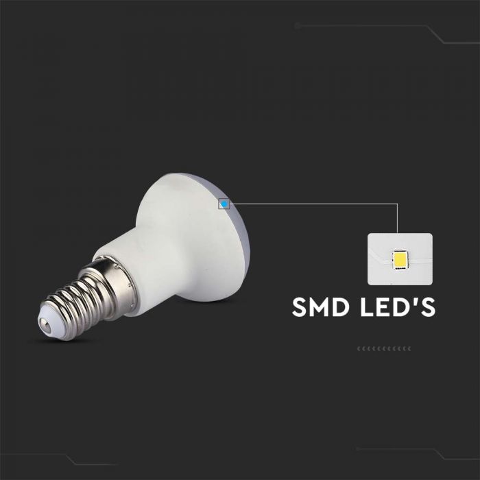 E14 2.9W(250Lm) LED Spuldze, V-TAC SAMSUNG, IP20, R39, garantija 5 gadi, silti balta gaisma 3000K