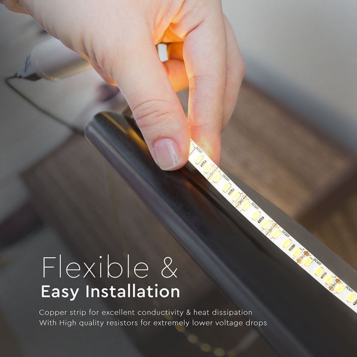 Hind 1m_20W/m(2000Lm/m) 120LED lint, SMD5730, IP20, V-TAC, soe valge valgus 3000K