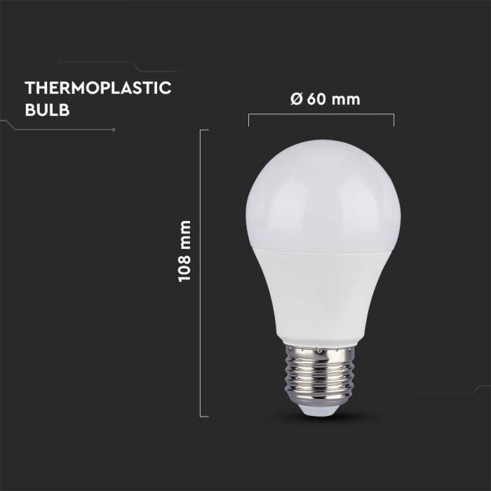 E27 8.5W(806Lm)V-TAC SAMSUNG LED-pirn, IP20, A60, soe valge valgus 3000K