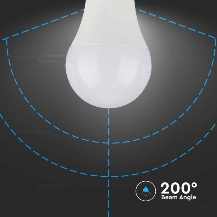 E27 8.5W(806Lm) LED Spuldze A60, V-TAC SAMSUNG, IP20, garantija 5 gadi, auksti balta gaisma 6500K