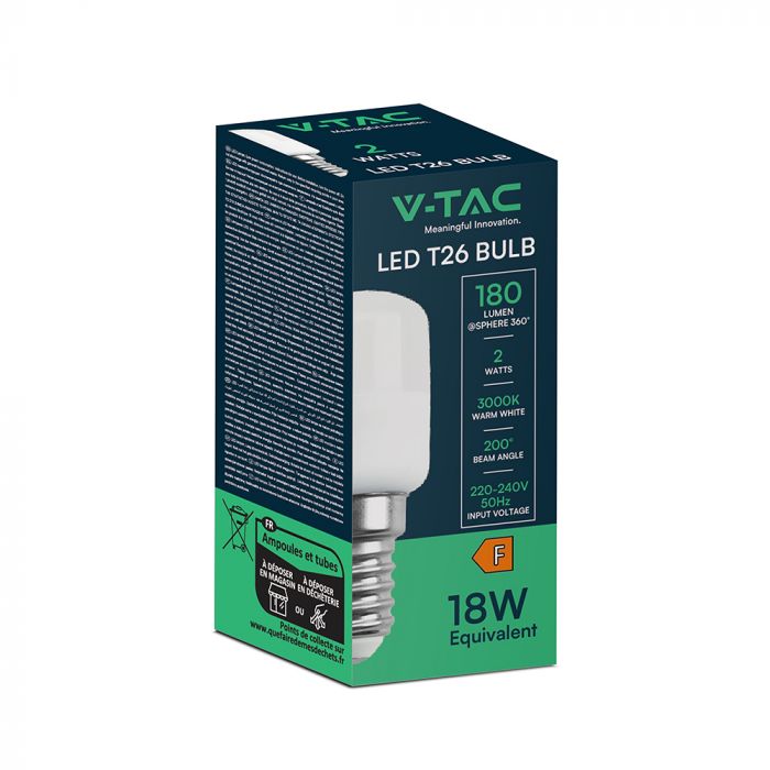 E14 2W(180Lm) LED Spuldze, V-TAC, ST26, IP20, silti balta gaisma 3000K