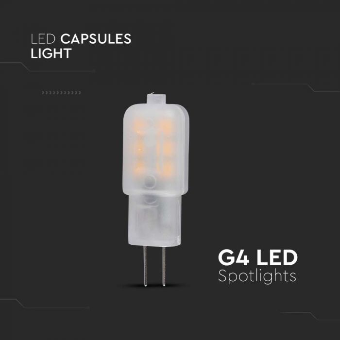G4 1.1W(100Lm) LED-lambi V-TAC SAMSUNG, IP20, DC:12V, garantii 5 aastat, neutraalne valge valgus 4000K