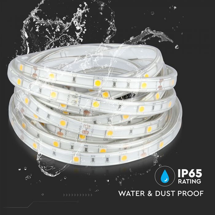 Cena par 5m_4.8W(500Lm) LED Lente, 12V, IP65 ūdensdroša, neitrāli balta gaisma 4000K