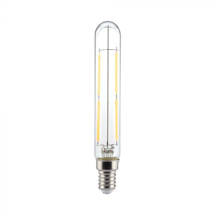 E14 4W(400Lm) LED лампа Filament T20, IP20, V-TAC, стекло, теплый белый свет 3000K