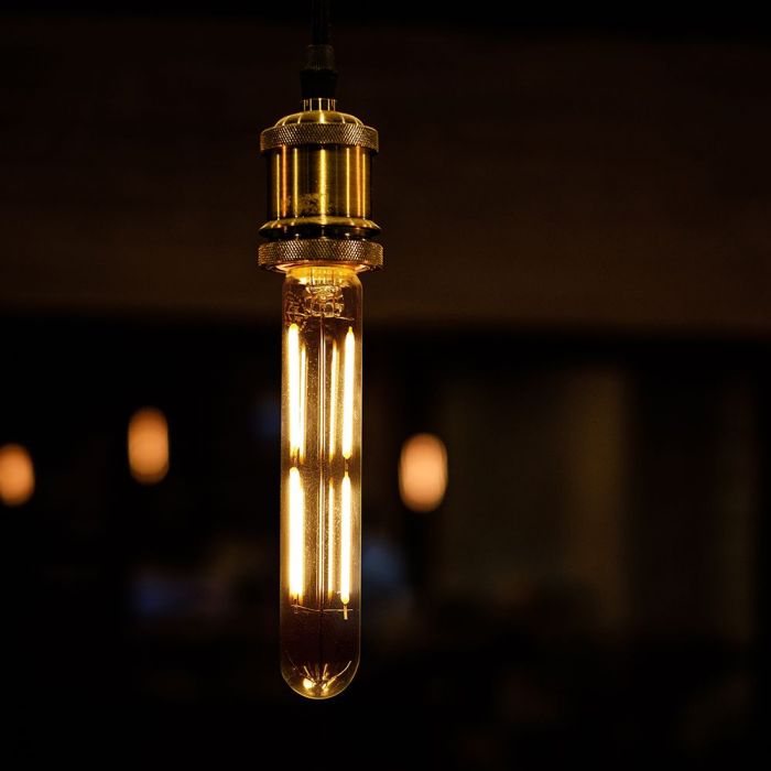 E14 4W(400Lm) LED лампа Filament T20, IP20, V-TAC, стекло, теплый белый свет 3000K