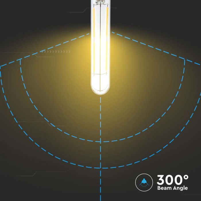 E14 4W(400Lm) LED Spuldze Filament T20, IP20, V-TAC, stikla, silti balta gaisma 3000K